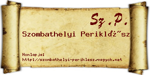 Szombathelyi Periklész névjegykártya